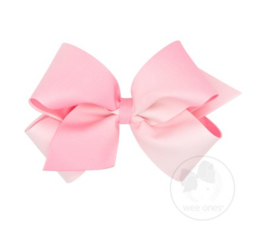 King Cotton Ombre Overlay Bow - Pearl Pink Accessories Wee Ones