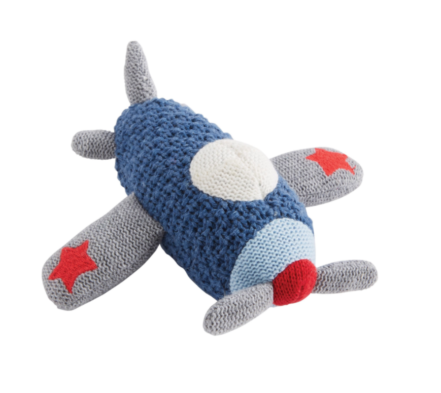 Knit Plane Rattle Gifts Mudpie