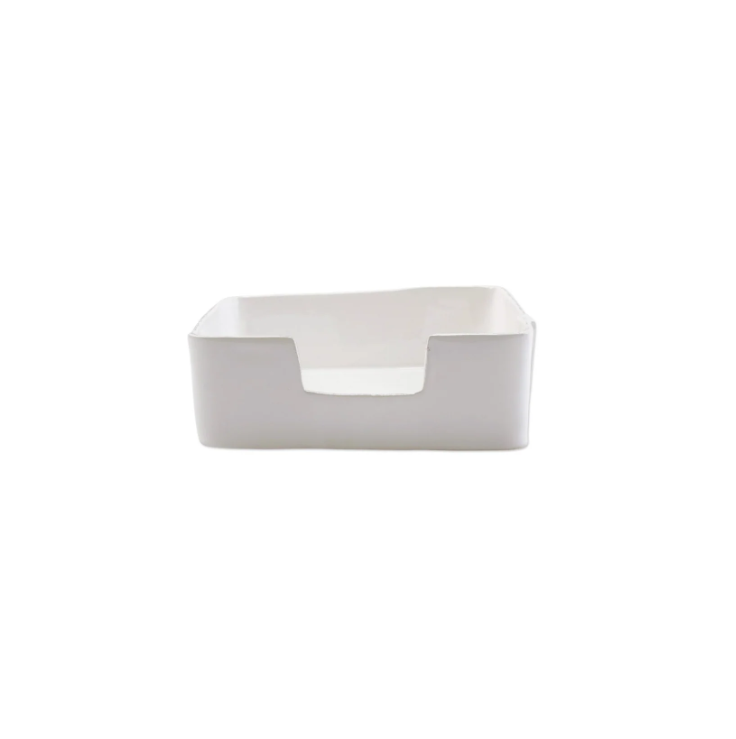 Melamine Lastra White Dinner Napkin Holder Home Decor Vietri
