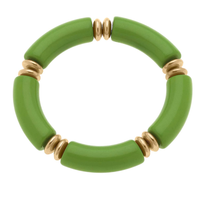 Lelani Resin Color-Block Stretch Bracelet - Lime Women's Jewelry Canvas