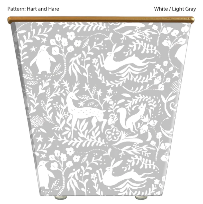 Hart and Hare Light Gray and White Large Cachepot Gifts Hedge Farm