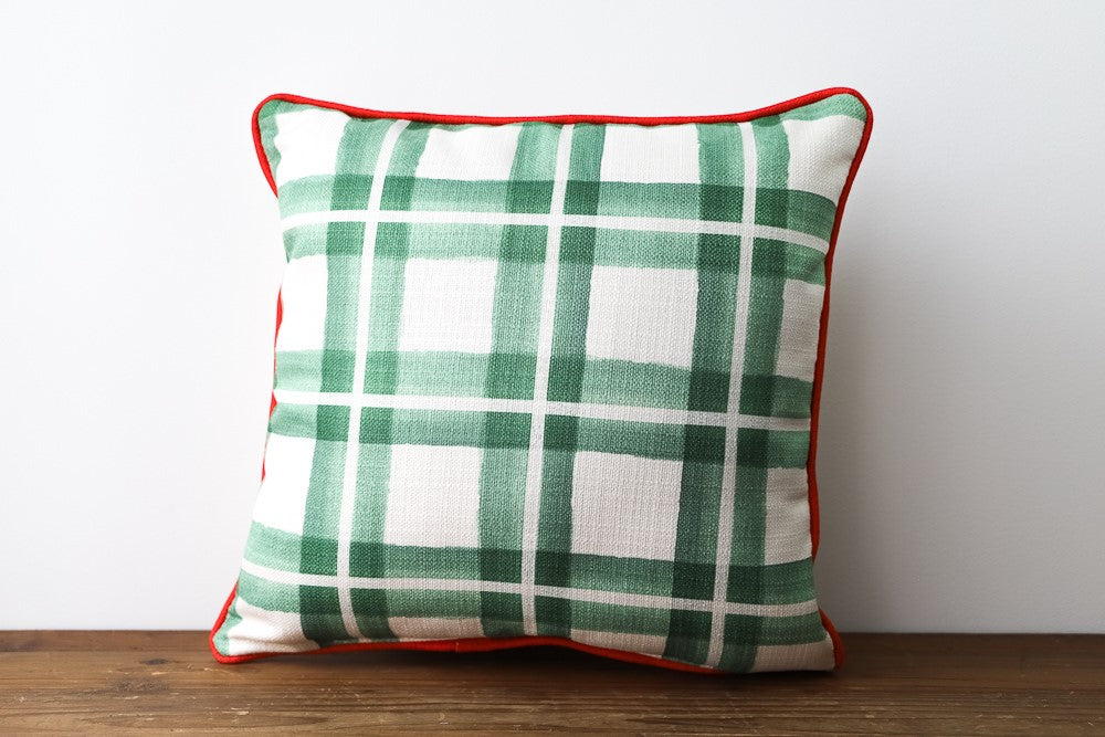 Light Green Plaid Pillow Home Decor The Little Birdie