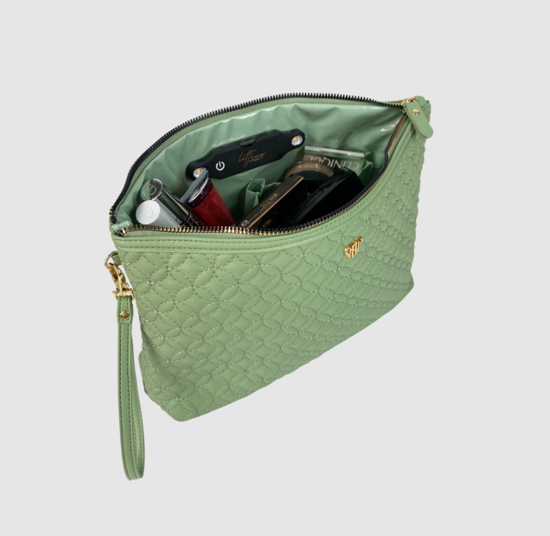 Litt Makeup Case - Sage Quilted Cases PurseN