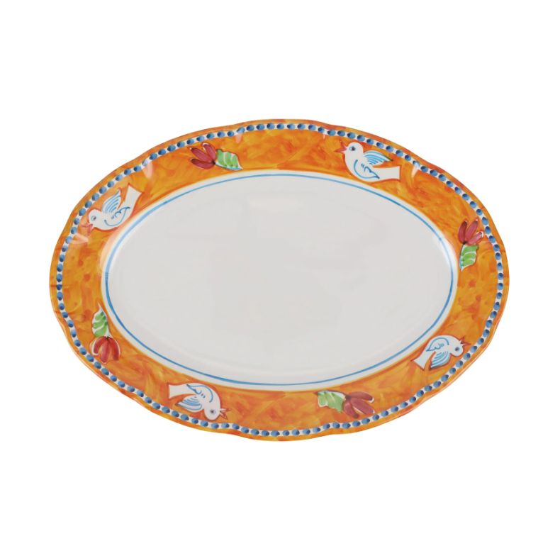 Melamine Campagna Uccello Oval Platter Home Decor Vietri