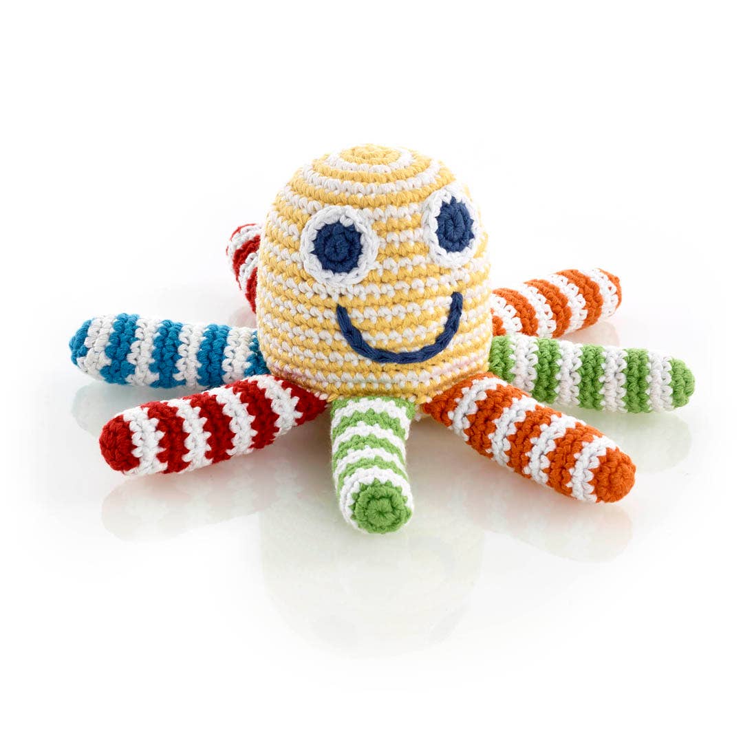 Rainbow Octopus Rattle Accessories Pebble