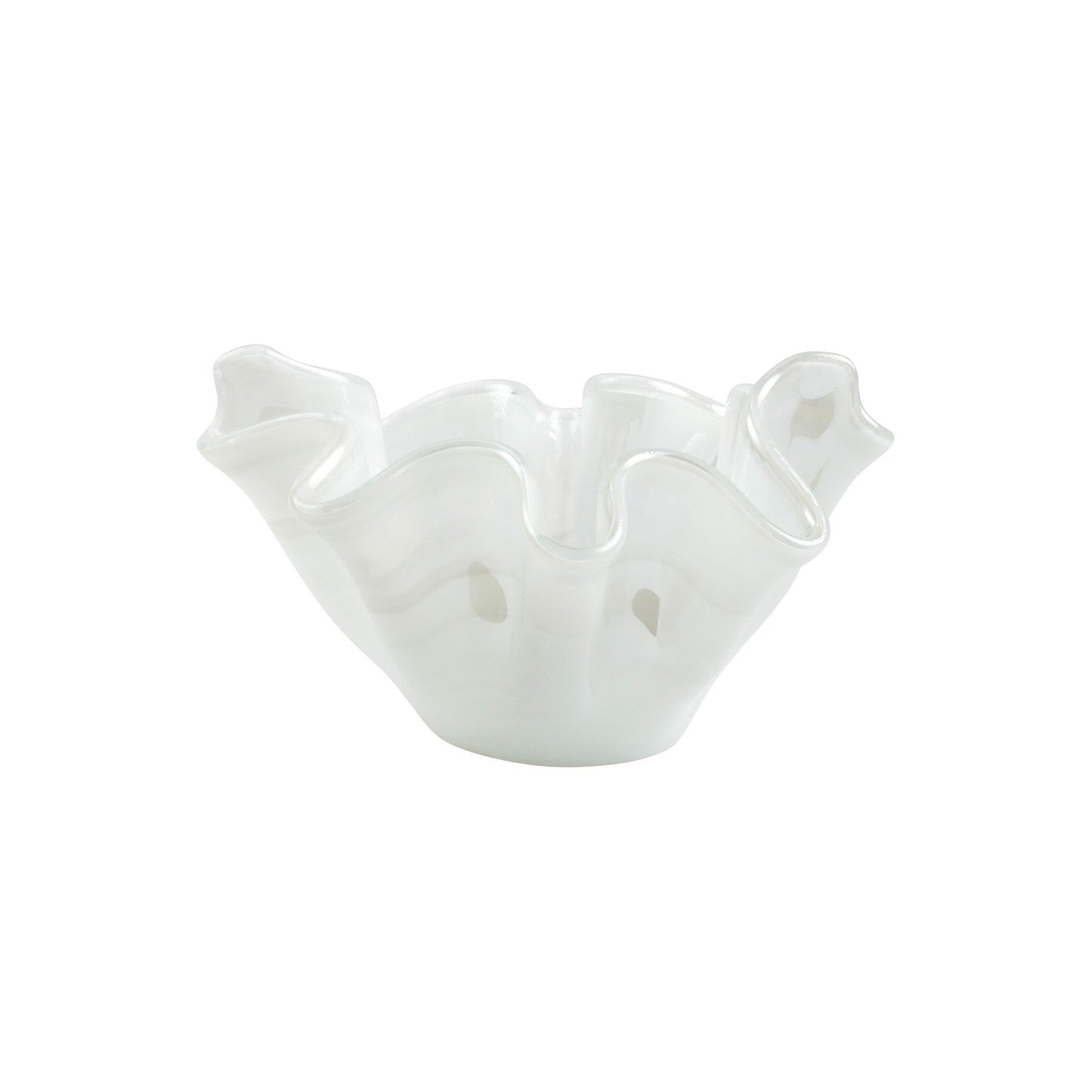 Onda Glass White Medium Bowl Home Decor Vietri