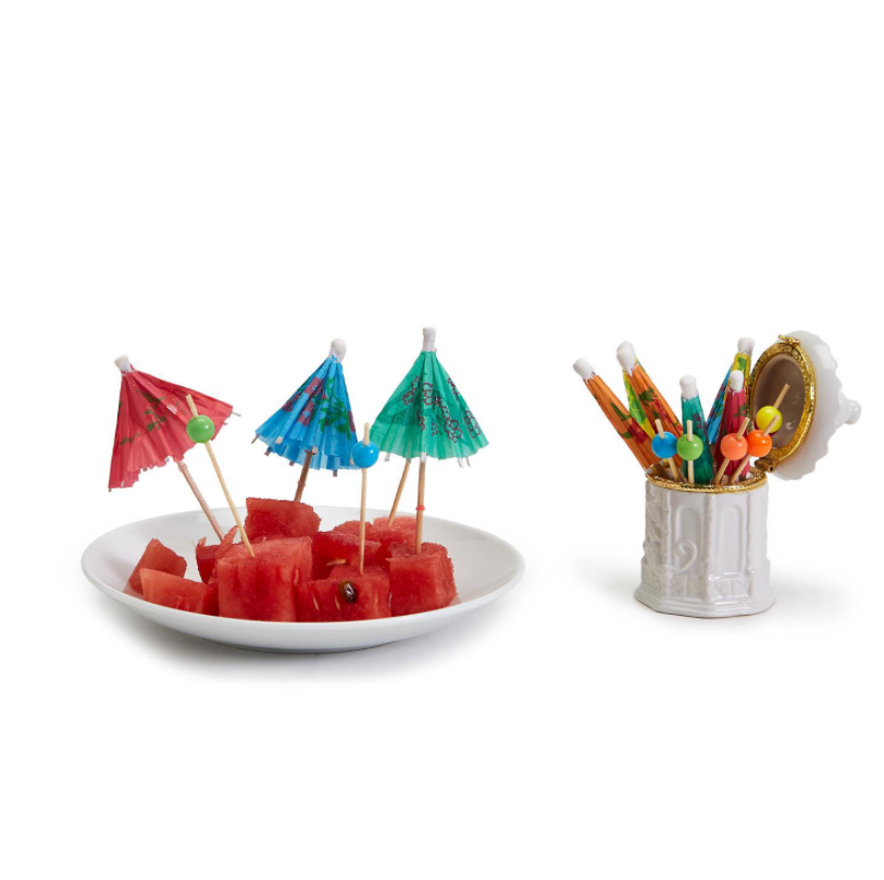 Pagoda Limoge Box with Toothpicks Home Decor Two's Company