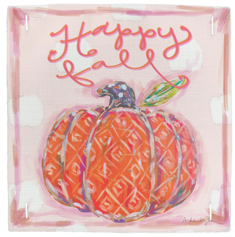 Patterned Pumpkin Happy Fall Square Swap Home Decor Luckybird Home