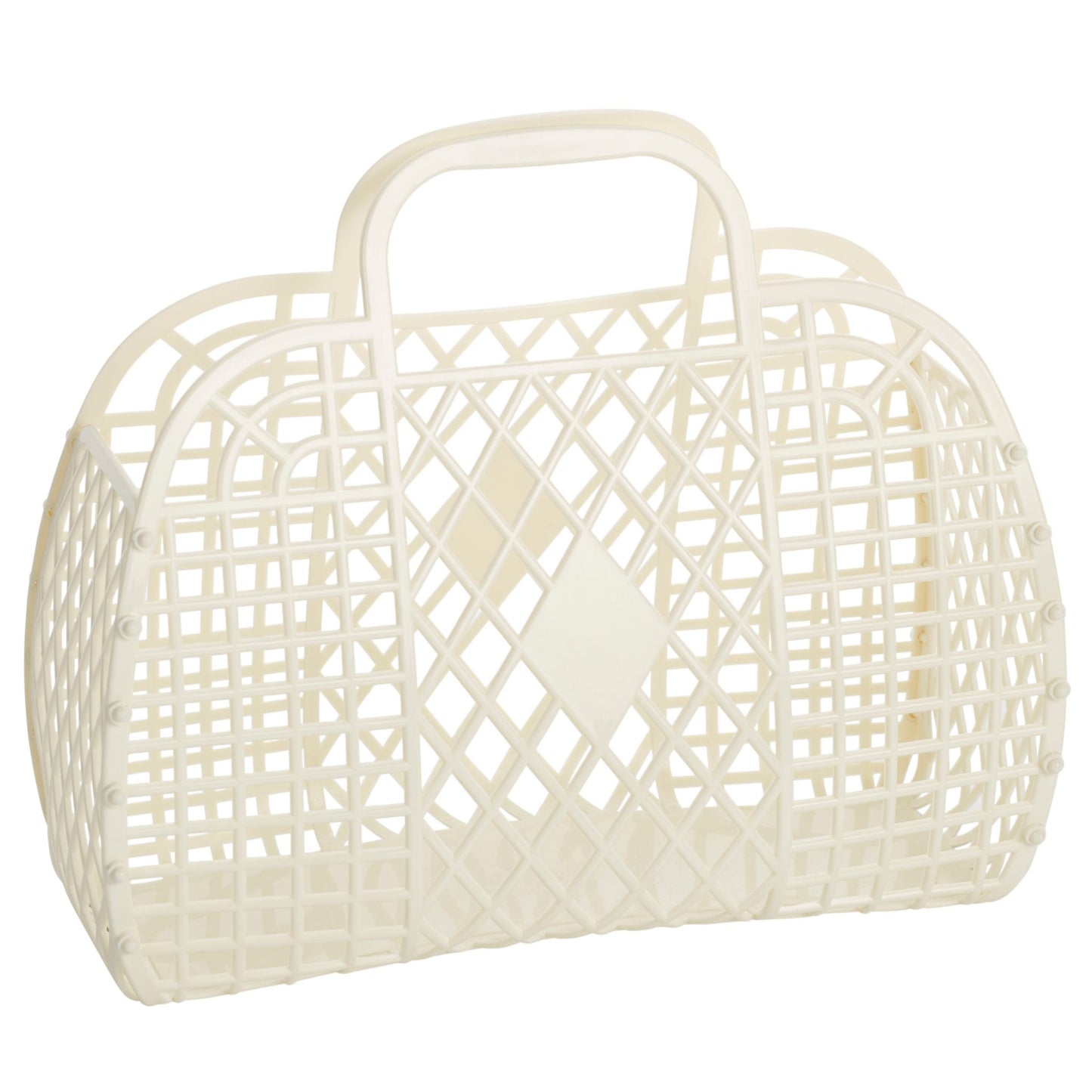 Large Retro Basket - Cream Gifts Sunjellies