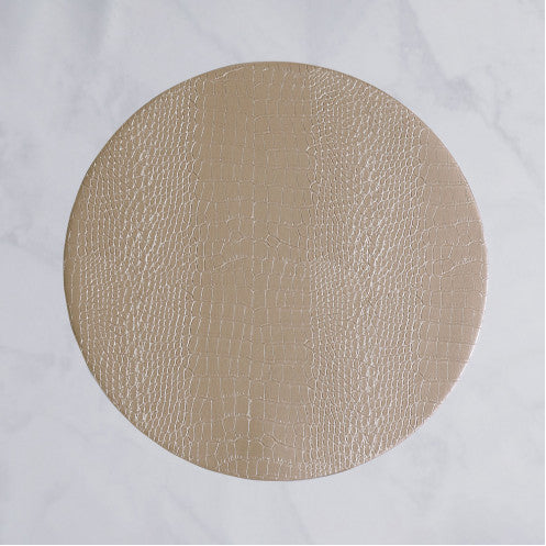 VIDA Croc Reversible 16" Round Placemats Set of 4 (Silver and Gold) Kitchen + Entertaining Beatriz Ball   