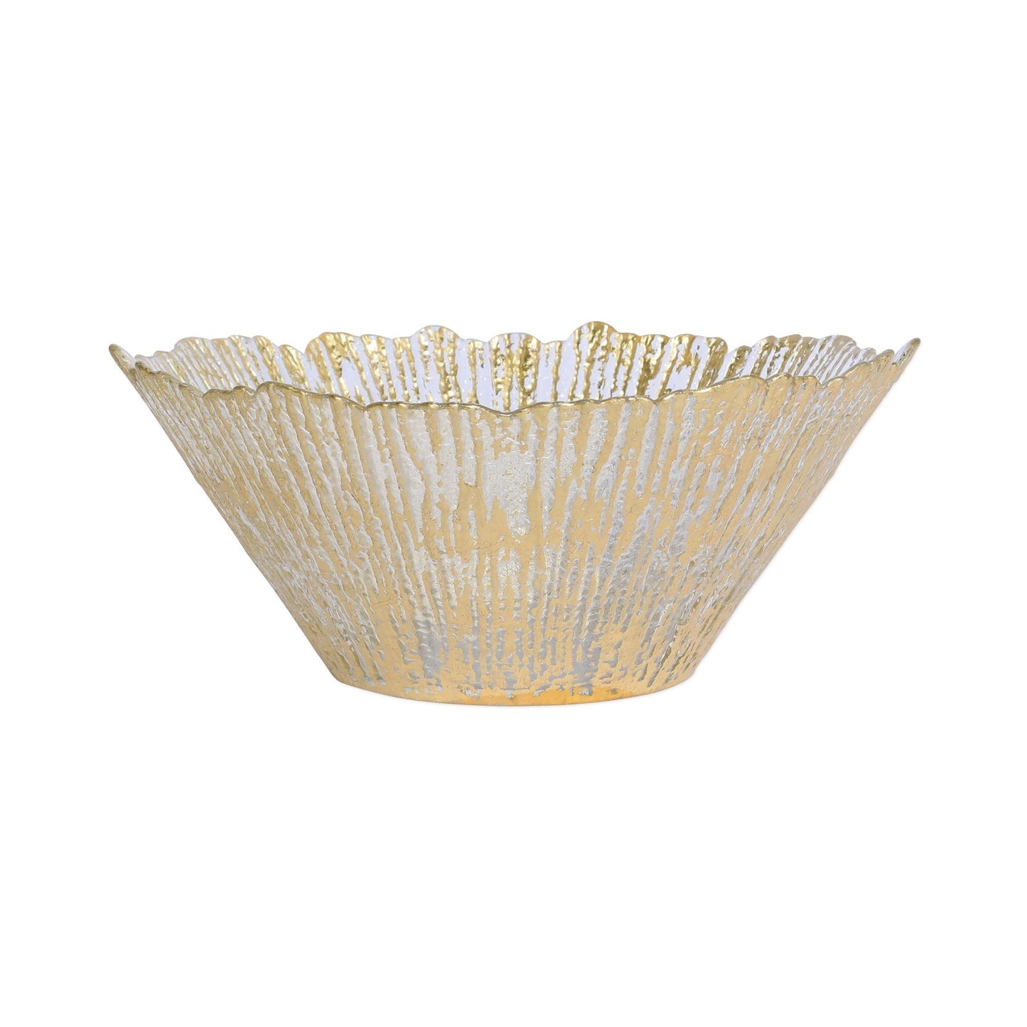 Rufolo Glass Gold Large Deep Bowl Home Decor Vietri