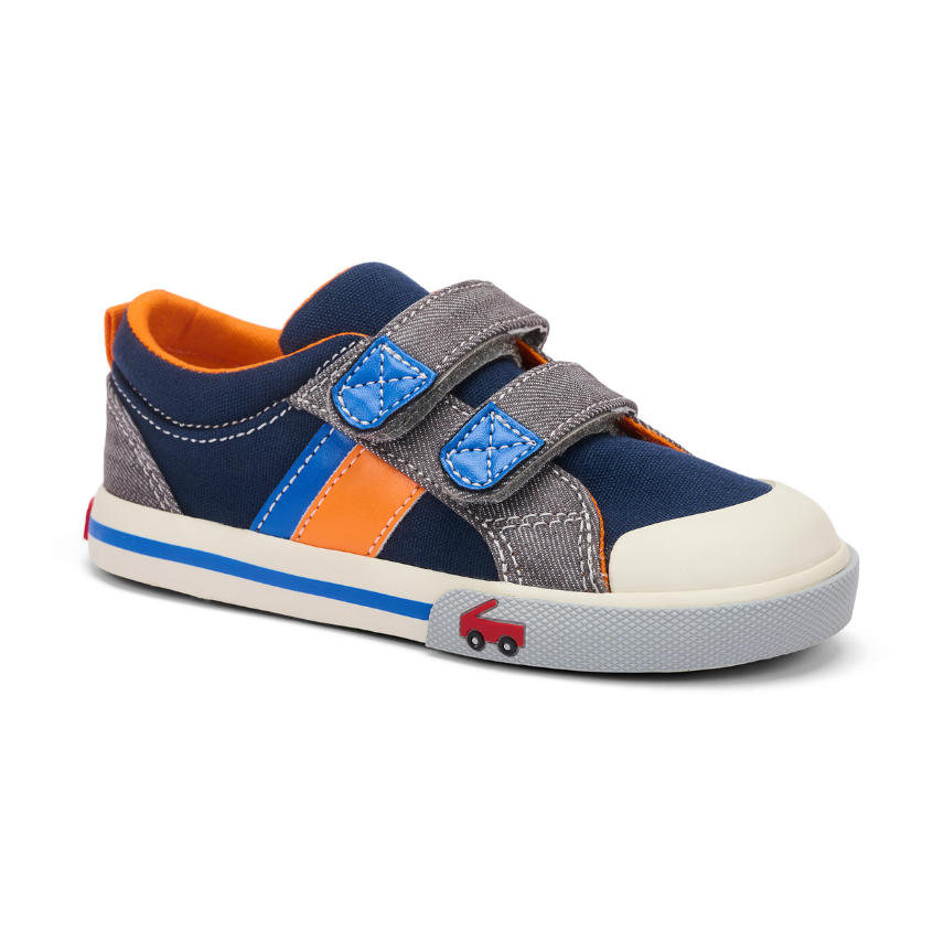 Russell - Navy/Gray Denim Shoes See Kai Run