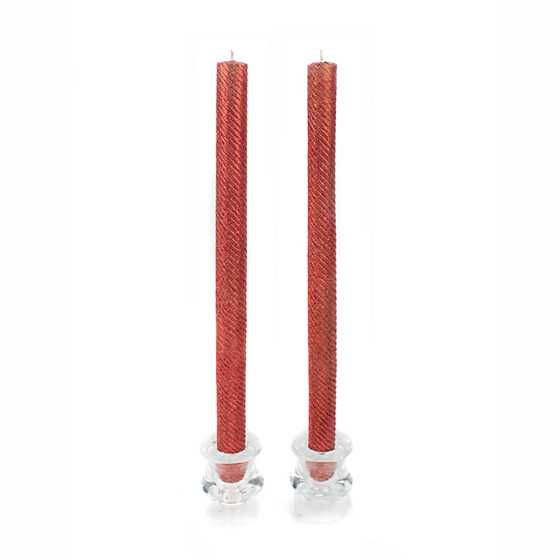Shimmer Dinner Candles - Red - Set of 2 Home Decor MacKenzie Childs
