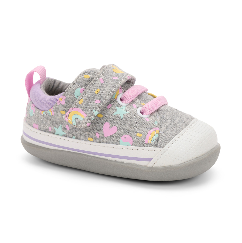Stevie (Infant) - Gray Jersey/Happy Shoes See Kai Run