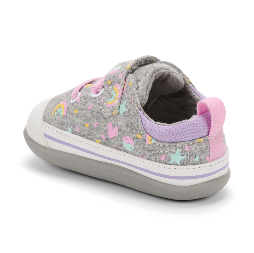 Stevie (Infant) - Gray Jersey/Happy Shoes See Kai Run