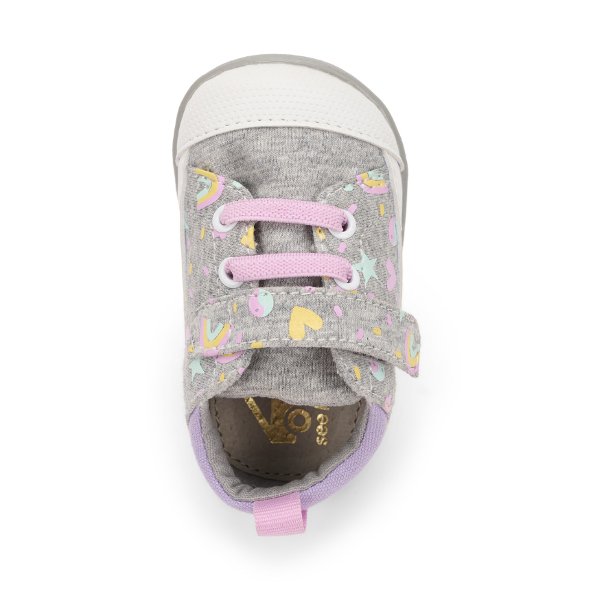 Stevie (Infant) - Gray Jersey/Happy Shoes See Kai Run