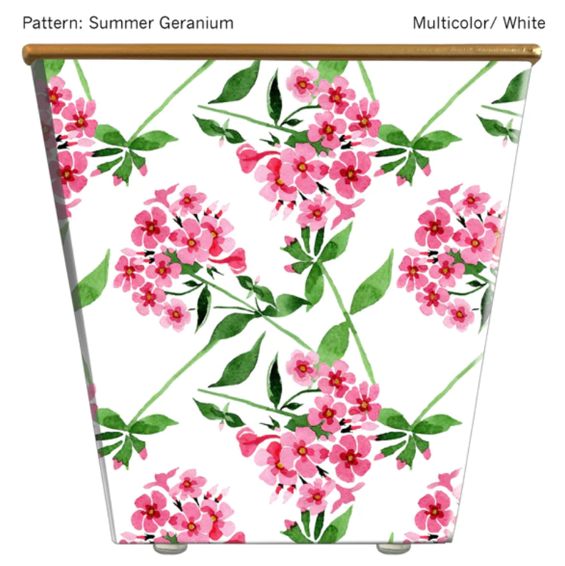 WH Hostess Summer Geranium Cachepot Candle Gifts Hedge Farm