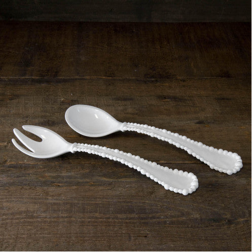 VIDA Alegria Large White Salad Servers Home Decor Beatriz Ball