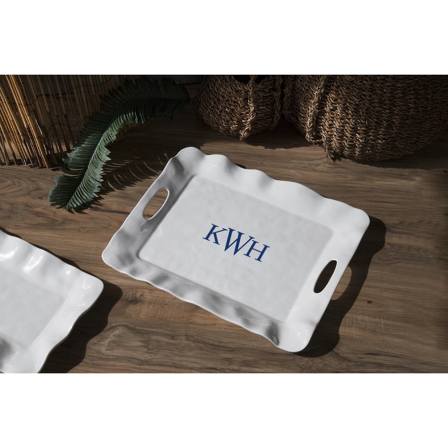 VIDA Havana White Rectangle Tray with Handles Home Decor Beatriz Ball