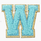 Stuck on You Large Chenille Glitter Varsity Letter Patch Misc Accessories Canvas W  