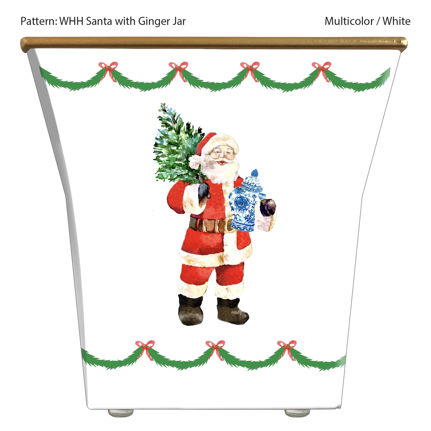 WH Hostess Santa with Ginger Jar Cachepot Candle Gifts Hedge Farm