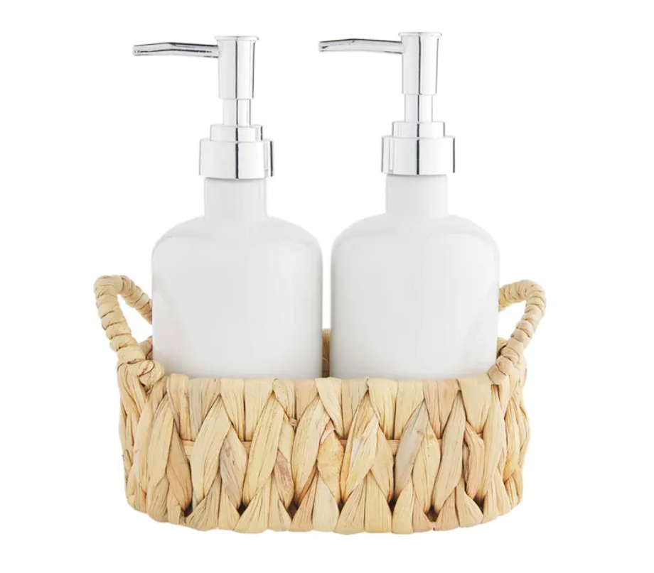 Water Hyacinth Soap Pump Set Kitchen + Entertaining Mudpie