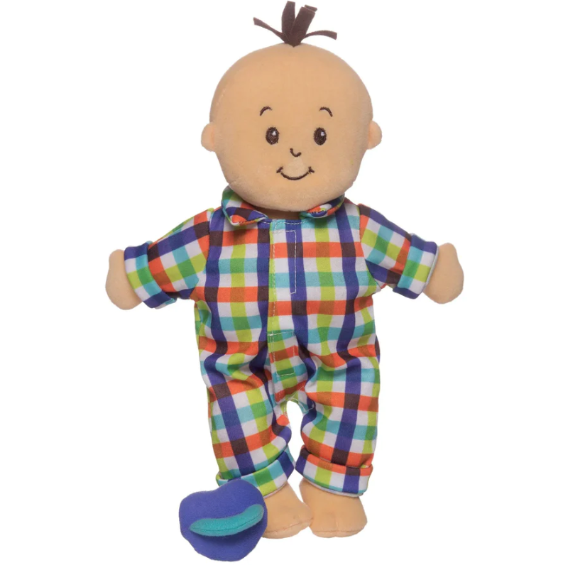 Wee Baby Fella Peach with Brown Hair Doll Gifts Manhattan Toy Company