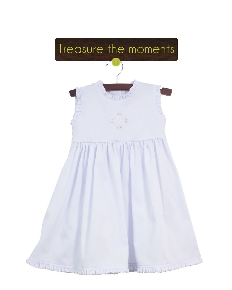 Hand Embroidered Cross Girl Ruffle Dress Clothing Zuccini