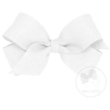 Mini Grosgrain Bow Accessories Wee Ones White