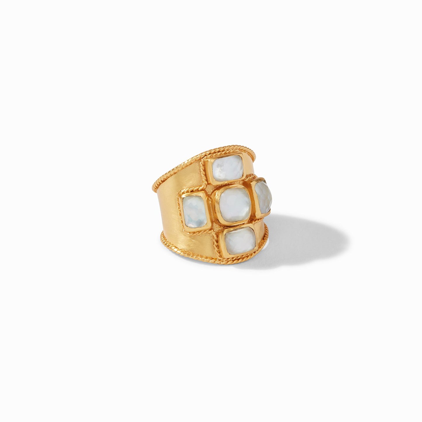 Savoy Statement Ring Gold Iridescent Clear Crystal Size 7 Women's Jewelry Julie Vos