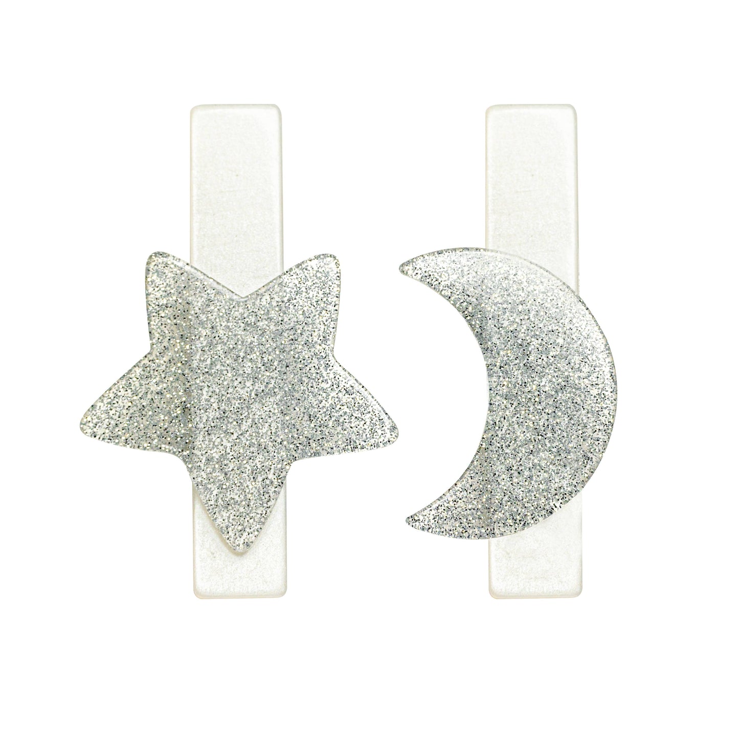 Star+Moon Set Silver Alligator Clips Kids Hair Accessories Lilies & Roses
