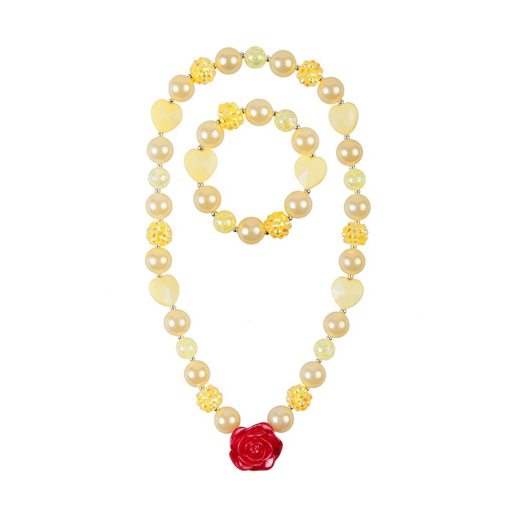 Belle Beautiful Rose Necklace Set 2pcs Gifts Creative Education