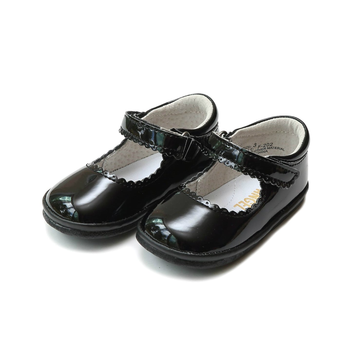 Cara Scalloped Mary Jane - Patent Black Shoes L'Amour