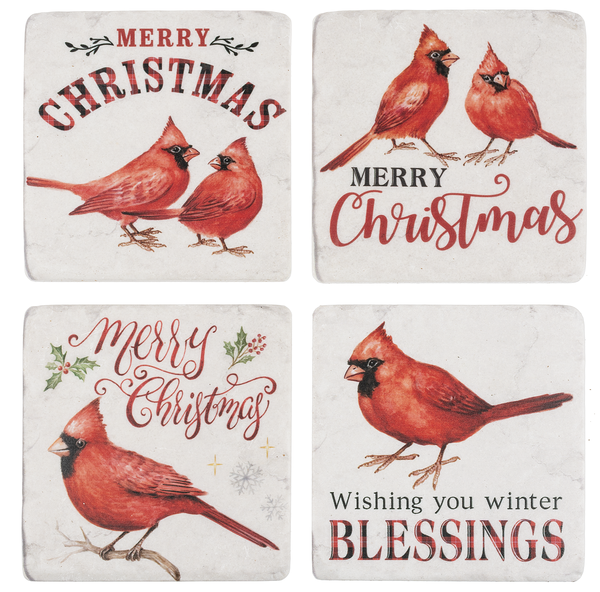 Cardinal Text Coasters Home Decor Midwest-CBK