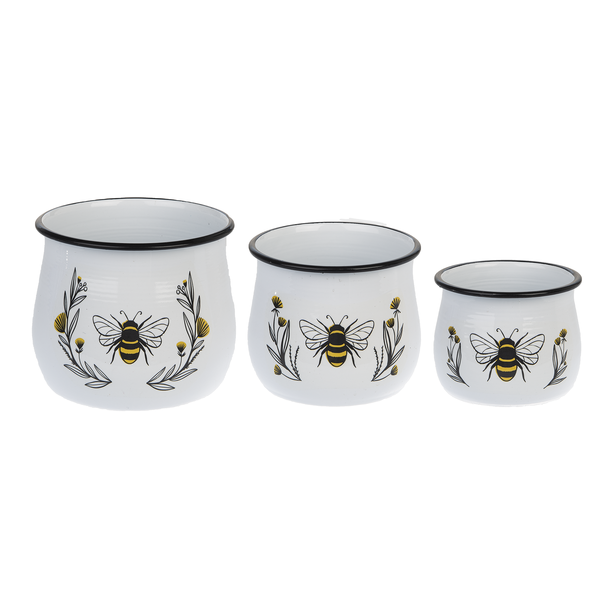 Bee & Floral Mini Planter 3 pc Set Home Decor Midwest-CBK