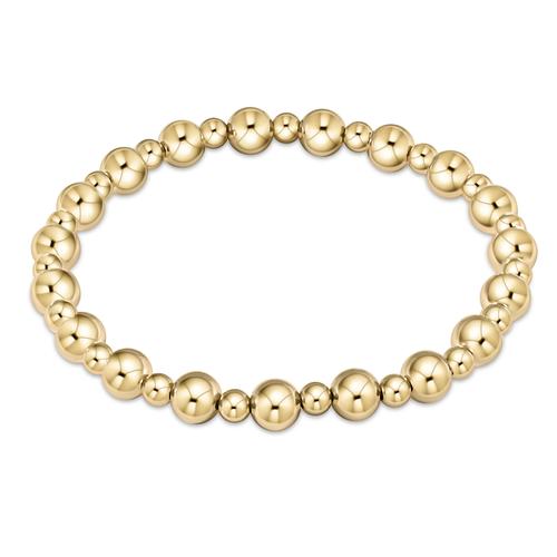 Classic Gold Grateful Pattern 6mm Bead Bracelet Women's Jewelry enewton