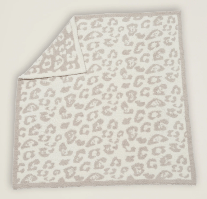 CozyChic Barefoot in the Wild Baby Blanket - Stone/Cream Baby Accessories Barefoot Dreams