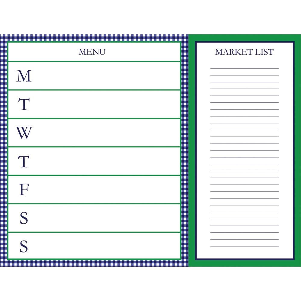 Meal Planner & Market List Notepad Gifts WH Hostess