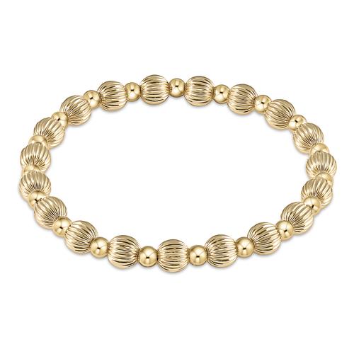 Dignity Grateful Pattern 6mm Bead Bracelet - Gold Bracelets enewton   