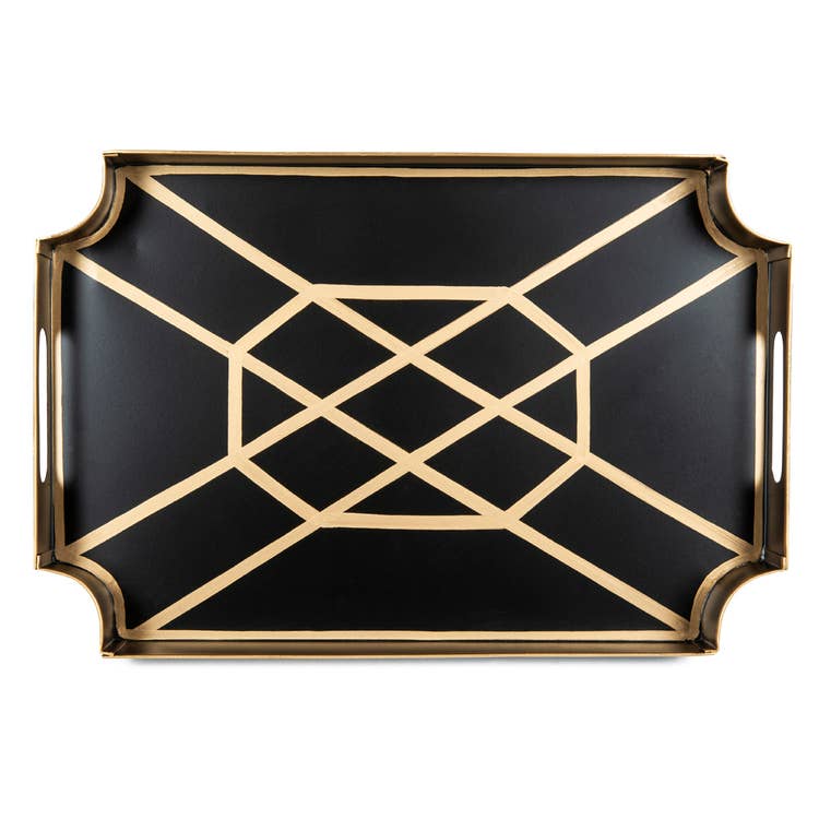 Black & Gold Don't Fret Jaye Tray Home Decor Jayes Studio