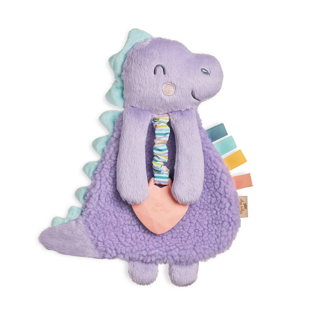Itzy Lovey™ Purple Dino Plush with Silicone Teether Toy Gifts Itzy Ritzy