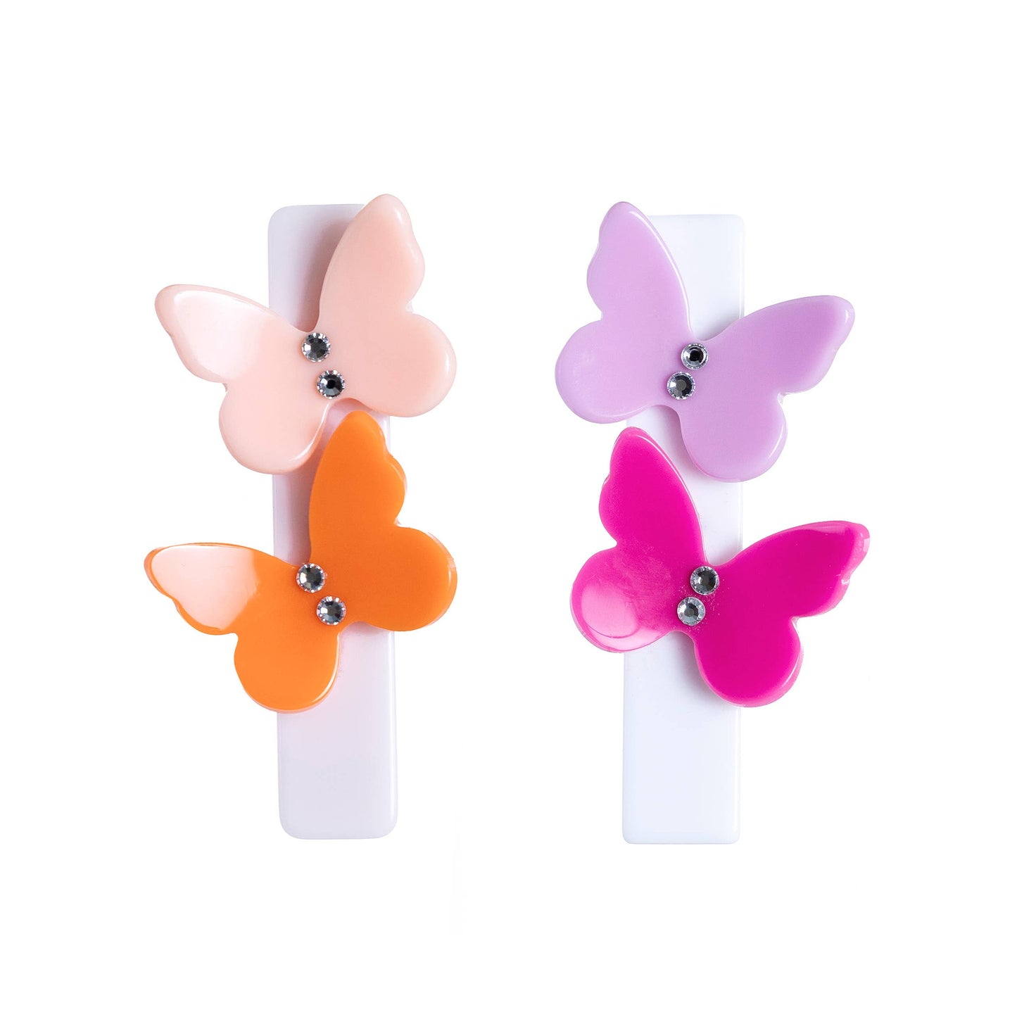Pink Shades Double Butterfly Alligator Clips Gifts Lilies & Roses