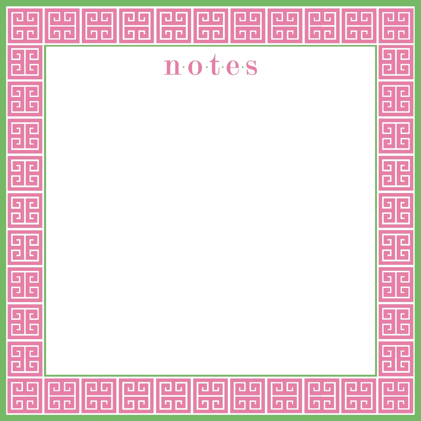 Hot Pink Greek Key Slab Notes Gifts WH Hostess