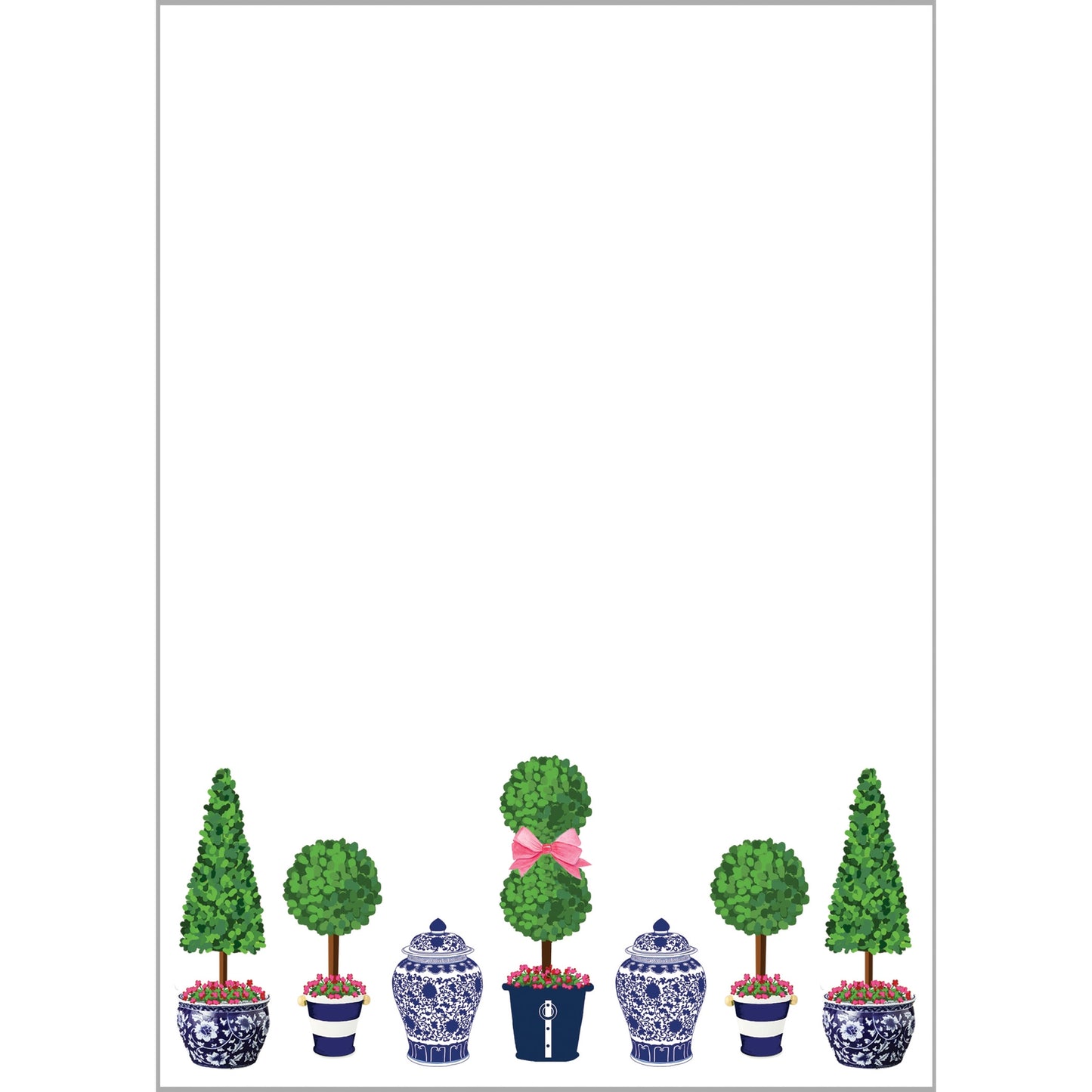 Topiary Trees with Pink Bow Notepad Gifts WH Hostess