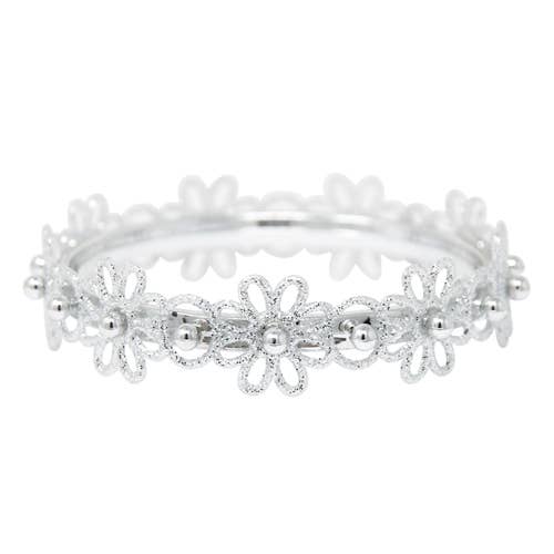 Glitter Flower Bangle V2 Accessories Pink Poppy