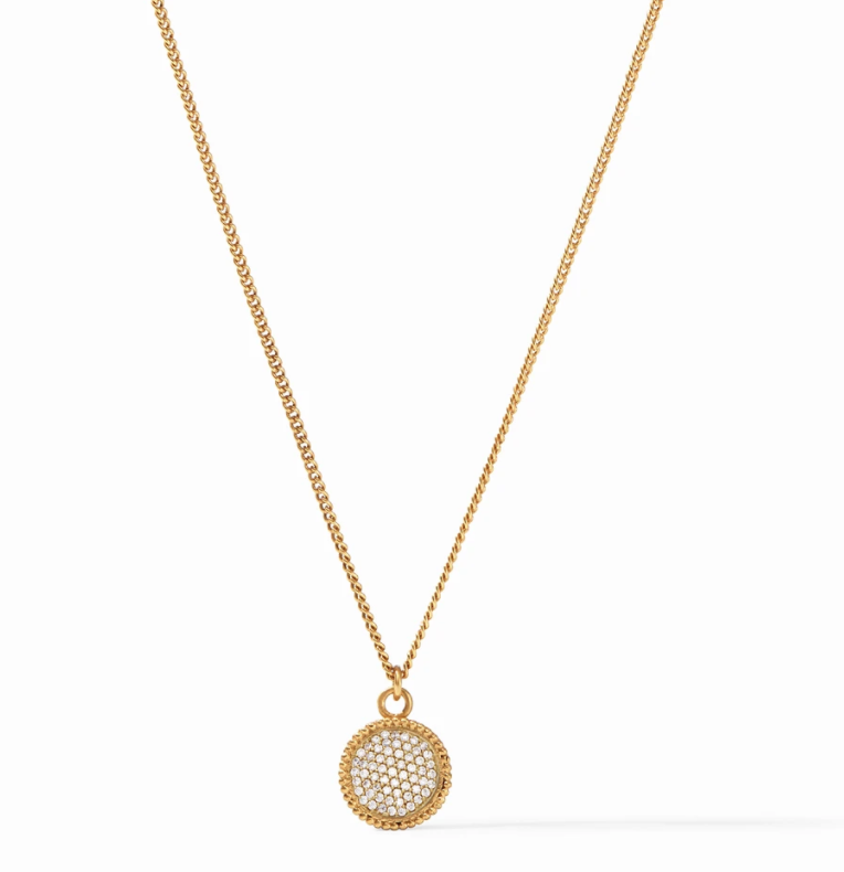 Fleur De Lis Solitaire Necklace - Pave Cubic Zirconia Necklaces Julie Vos