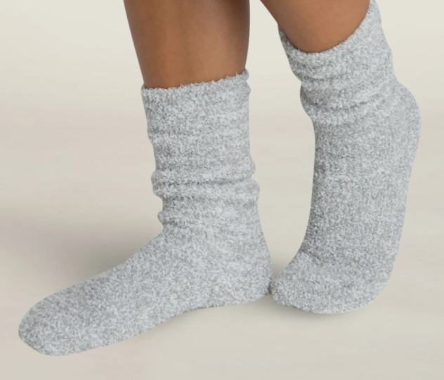 CozyChic Heathered Women's Socks - Blue Water/White Gifts Barefoot Dreams