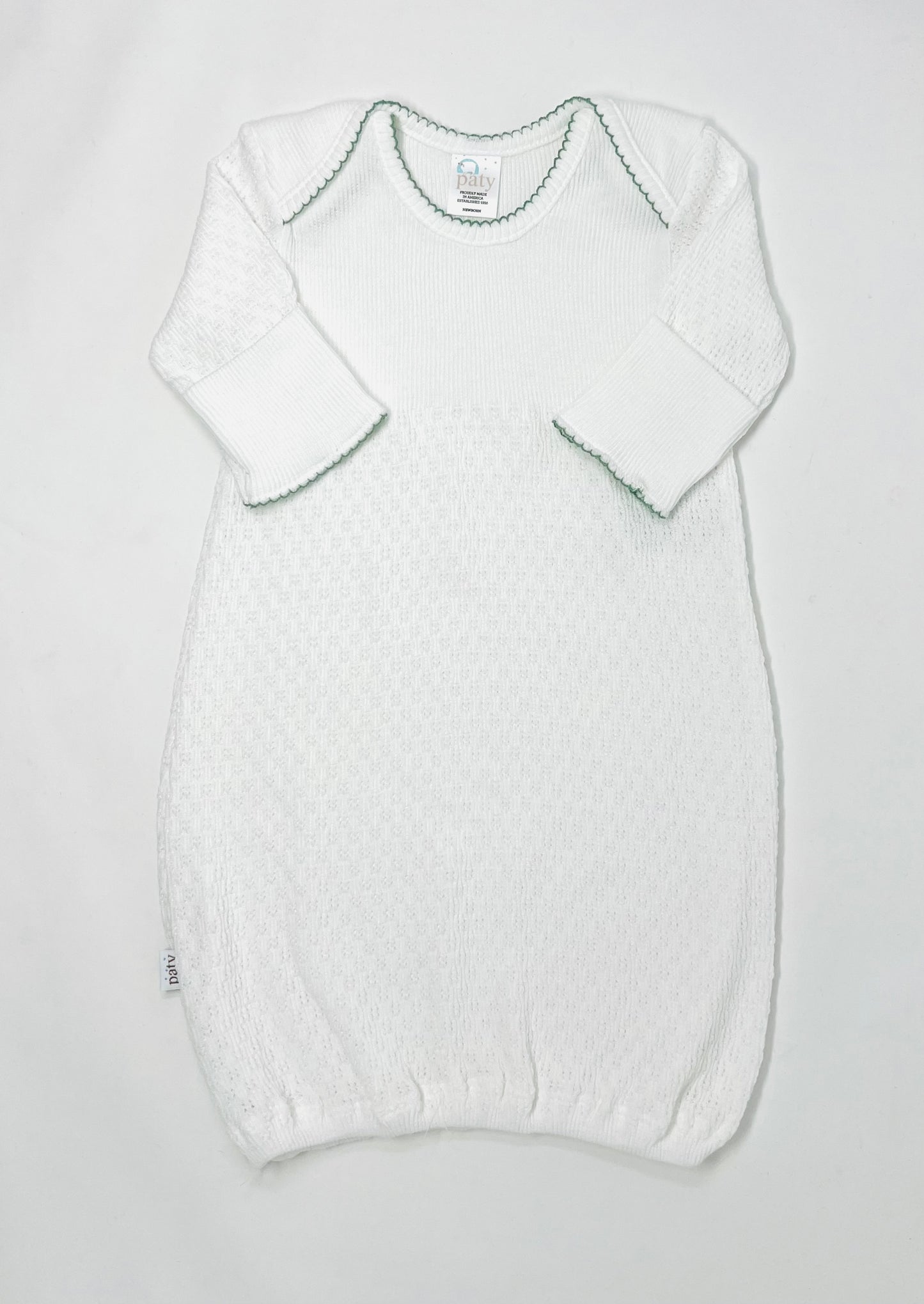 Long Sleeve Lap Shoulder Gown Baby Sleepwear Paty Sage Green  