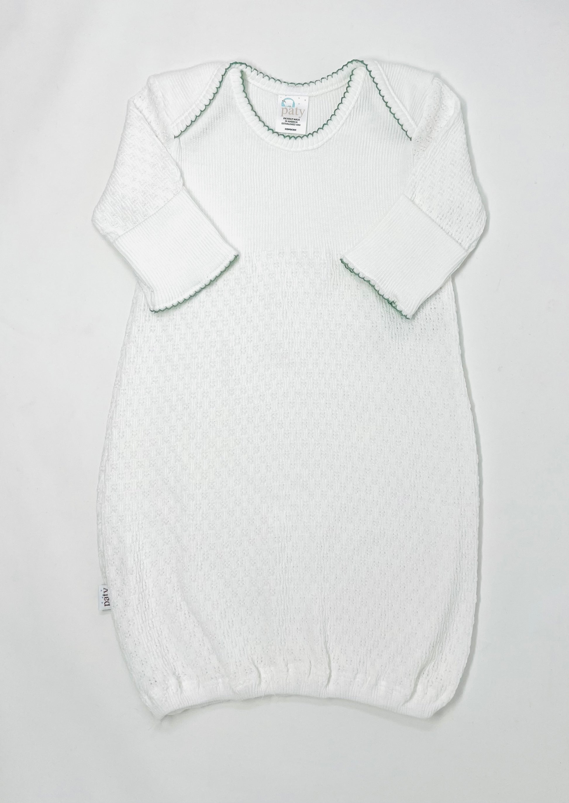 Long Sleeve Lap Shoulder Gown Baby Sleepwear Paty Sage Green  