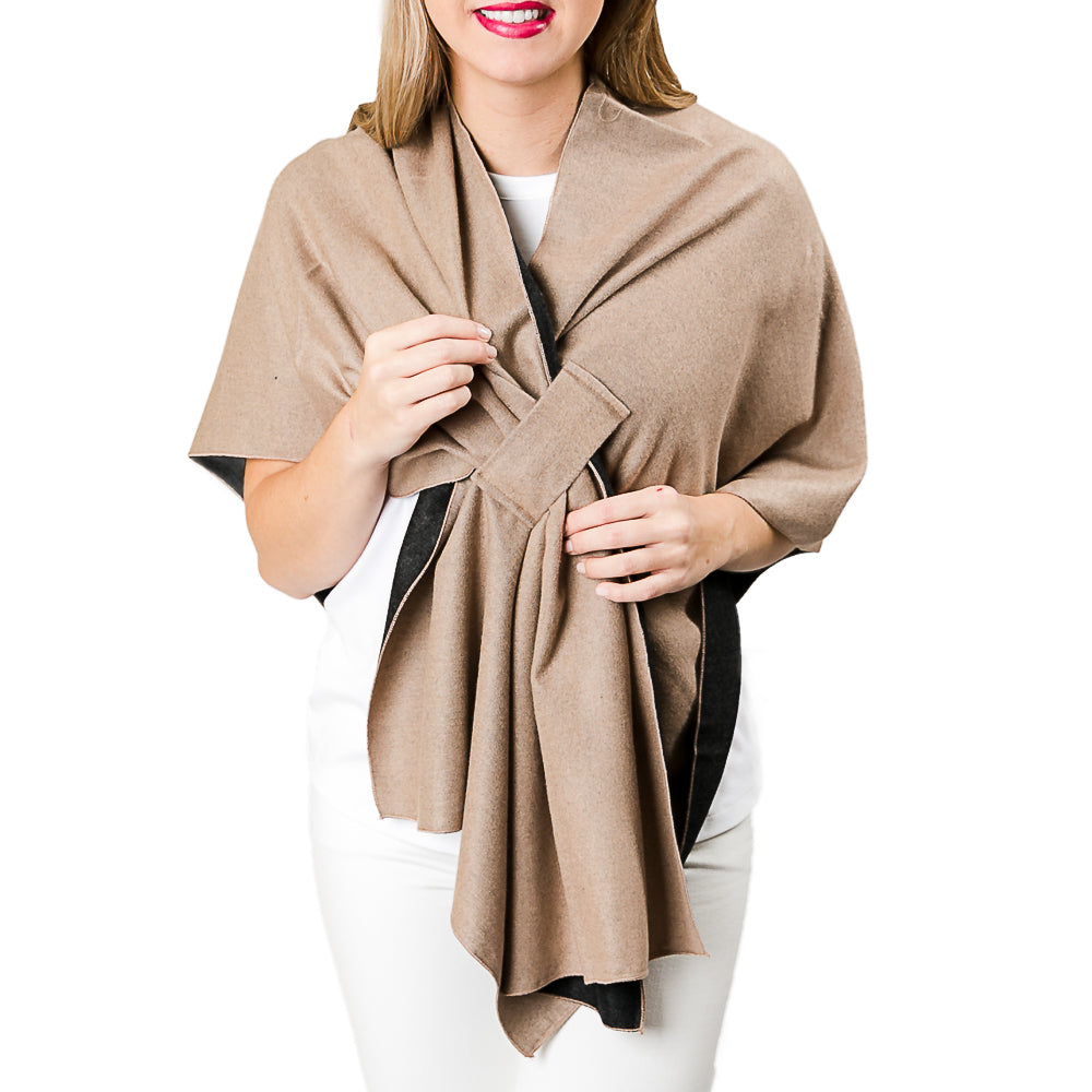 Kate Wrap - Black and Tan Women's Accessories Top It Off